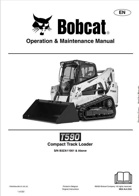 BOBCAT T590 COMPACT TRACK LOADER OPERATION AND MAINTENANCE MANUAL 7294283 PDF