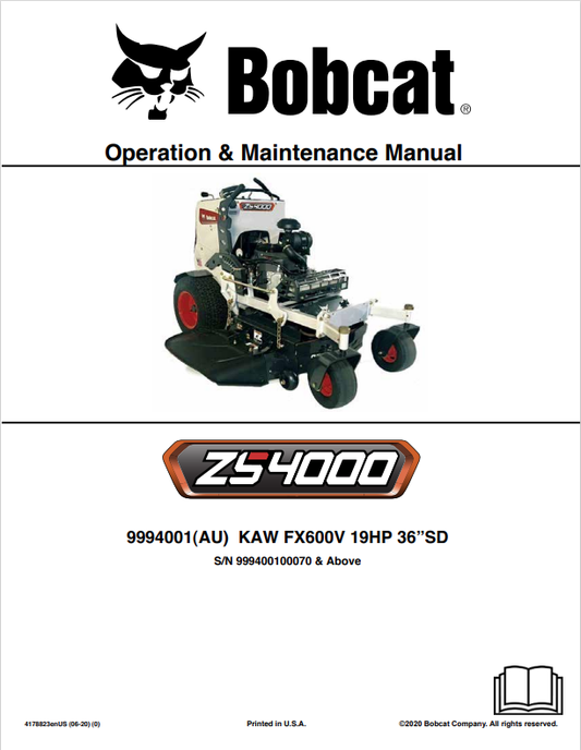 BOBCAT ZS4000 OPERATION AND MAINTENANCE MANUAL 4178823 PDF