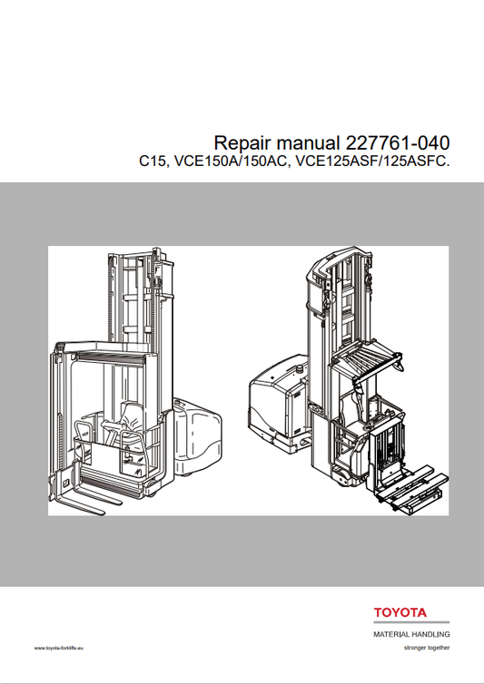 BT FORKLIFT C15, VCE150A-150AC, VCE125ASF-125ASFC REPAIR MANUAL PDF