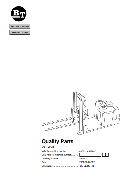 BT FORKLIFT OS 1.2 CB QUALITY PARTS MANUAL PDF