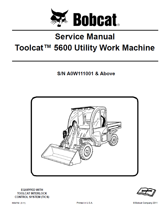 Bobcat 5600 Utility Work Machine Service Manual PDF
