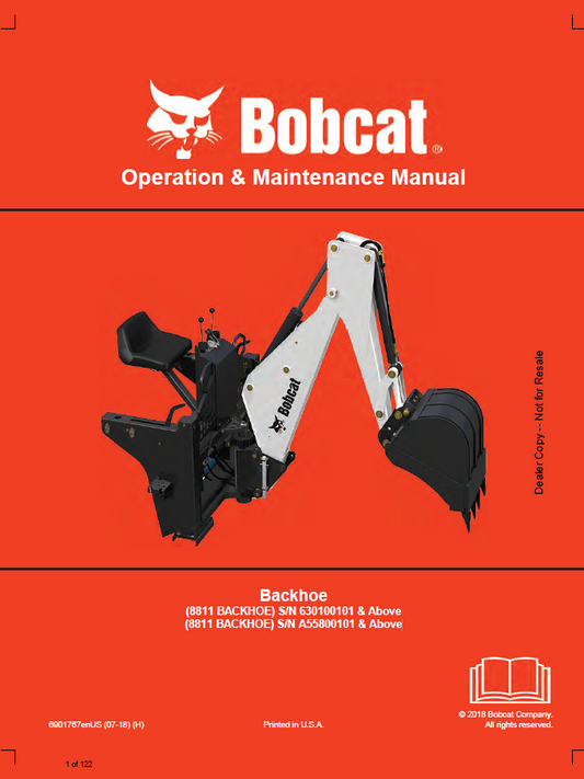 Bobcat 8811 Backhoe Operation and Maintenance Manual PDF
