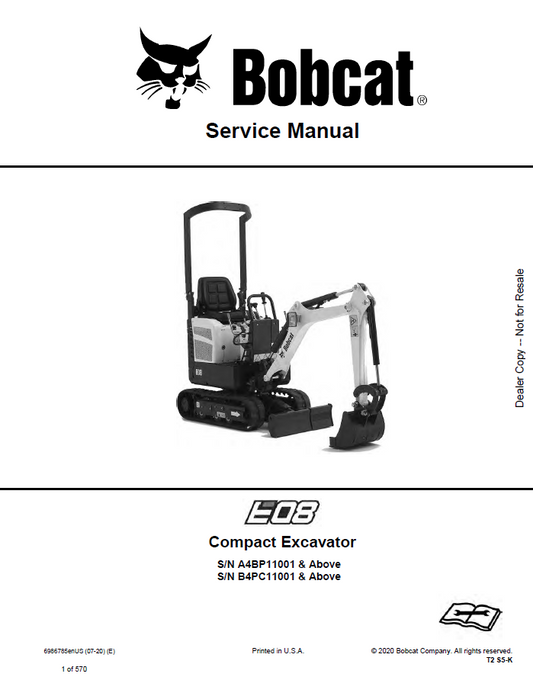 Bobcat E26 Compact Excavator Operation & Maintenance Manual PDF