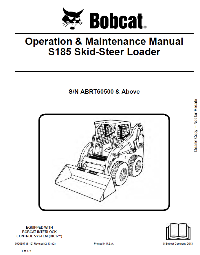 Bobcat S185 Skid-Steer Loader Operation and Maintenance Manual PDF