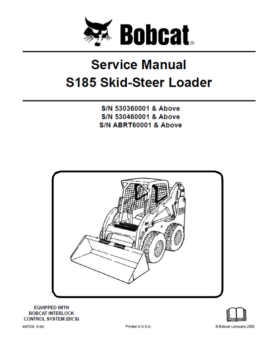Bobcat S185 Skid-Steer Loader Service Manual PDF