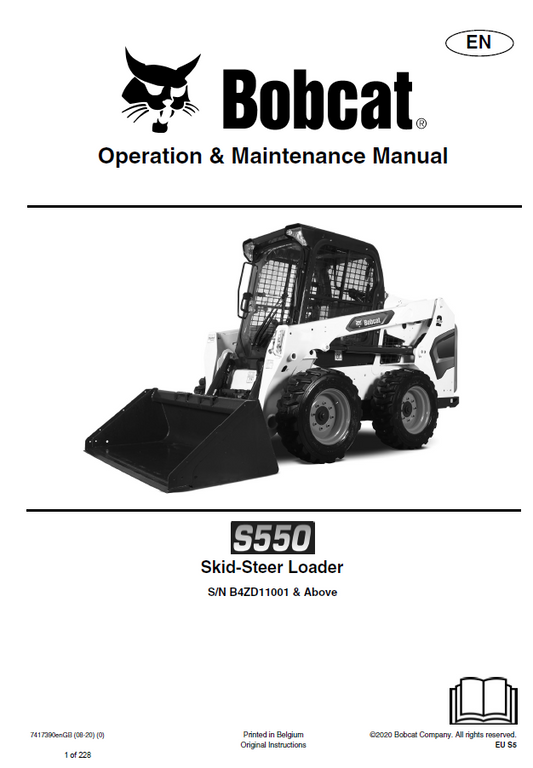 Bobcat S550 Skid-Steer Loader Operation and Maintenance Manual PDF