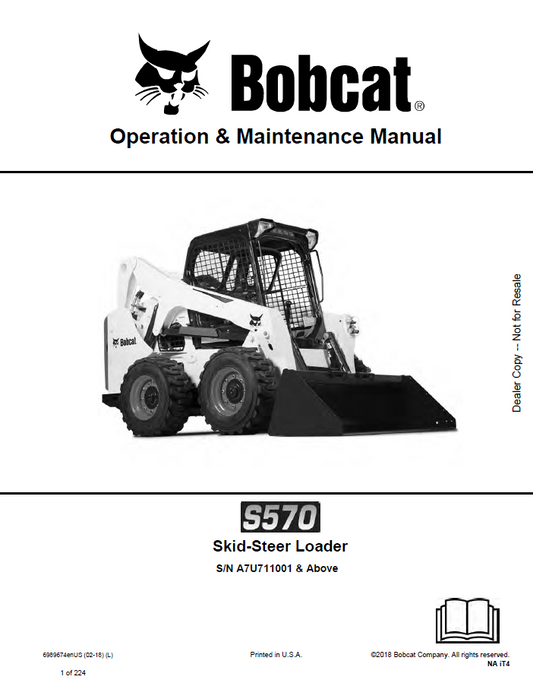 Bobcat S570 Skid-Steer Loader Operation and Maintenance Manual PDF