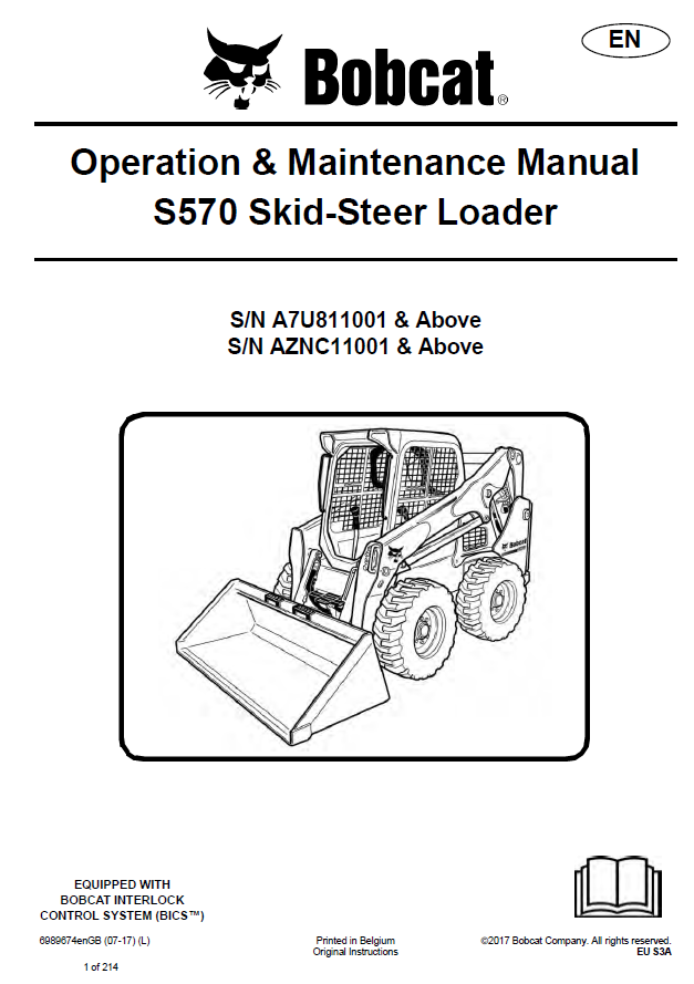 Bobcat S570 Skid-Steer Loader Operation and Maintenance Manual PDF