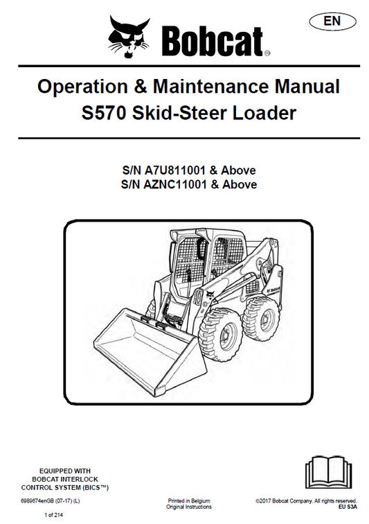 Bobcat S570 Skid-Steer Loader Operation and Maintenance Manual PDF
