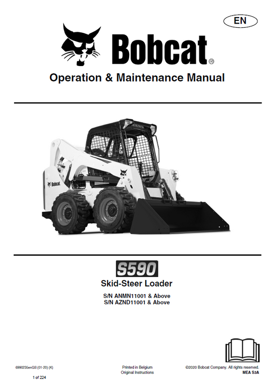 Bobcat S590 Skid-Steer Loader Operation and Maintenance Manual PDF