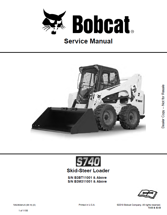 Bobcat S740 Skid-Steer Loader Service Manual PDF