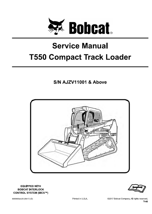 Bobcat T550 Compact Track Loader Service Manual PDF