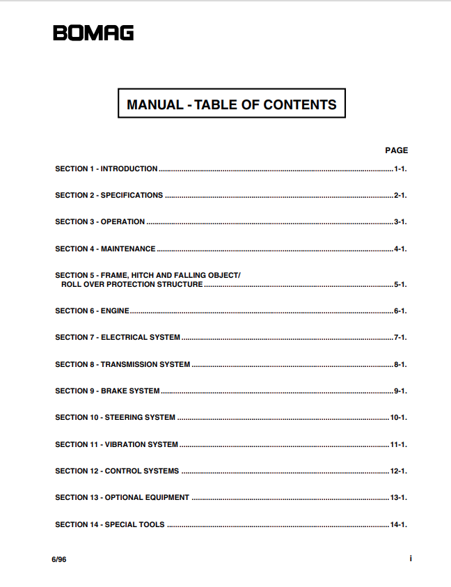 Bomag BW124D, BW124PD, BW124PDB Single Drum Roller Service Repair Manual - PDF File Download