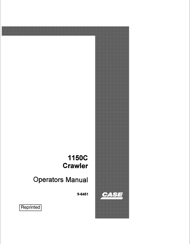 Case 1150C Crawler Operator Manual 9-6451 PDF