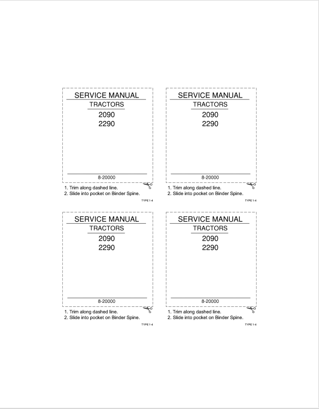 Case 2090, 2290 Tractor Service Manual 8-20000 PDF