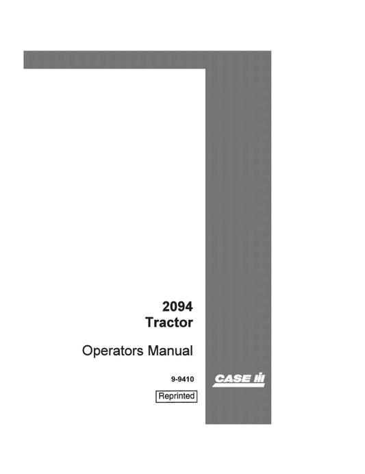 Case 2094 Tractor Operator Manual 9-9410 PDF