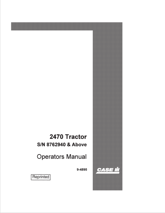 Case 2470 Tractor Service Repair Manual 9-4895 PDF
