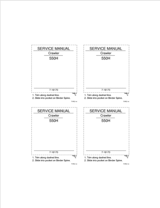 Case 550H Crawler Service Manual 7-16170 PDF