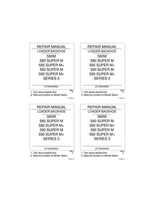 Case 580M, 580M Super, 580M+ Super, 590M Super, 590M+ Super Loader Backhoe Series 3 Service Repair Manual 87728449NA PDF