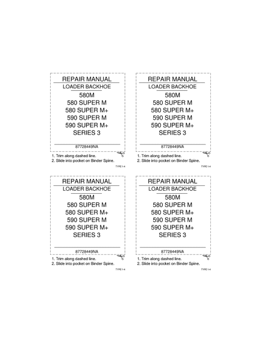 Case 580M, 580M Super, 580M+ Super, 590M Super, 590M+ Super Loader Backhoe Series 3 Service Repair Manual 87728449NA PDF