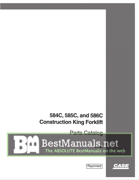 Case 584C, 585C, 586C Construction King Forklift Parts Catalogue Manual PDF