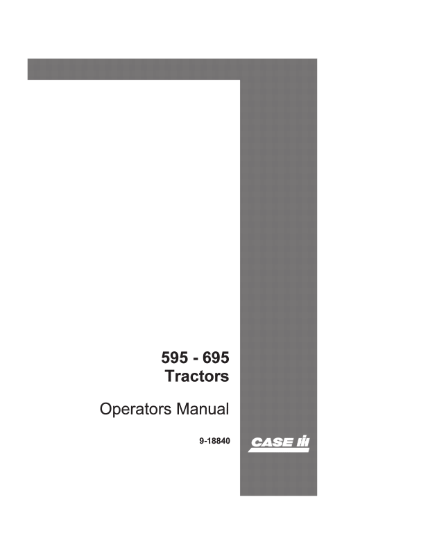 Case 595, 695 Tractor Operator Manual 9-18840 PDF
