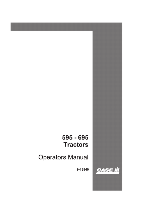 Case 595, 695 Tractor Operator Manual 9-18840 PDF