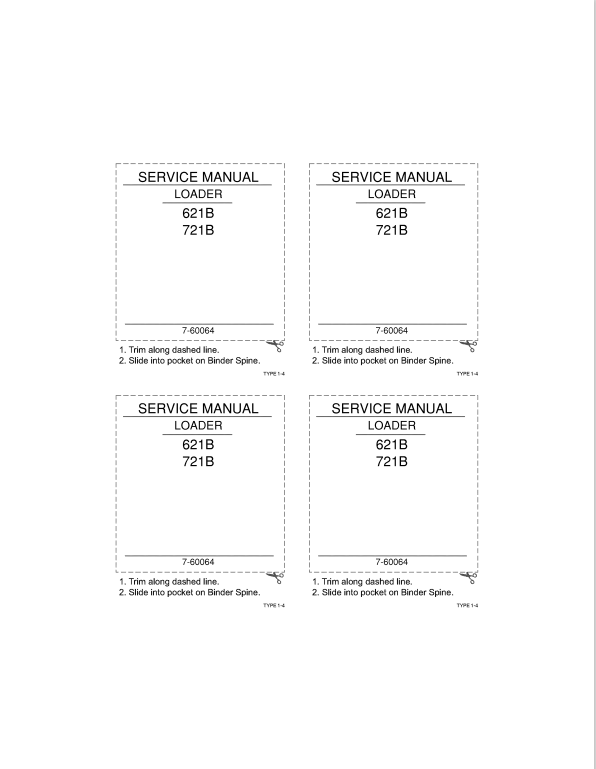 Case 621B, 721B Loader Service Manual 7-60064 PDF