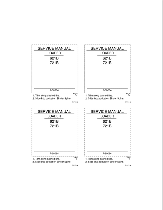 Case 621B, 721B Loader Service Manual 7-60064 PDF