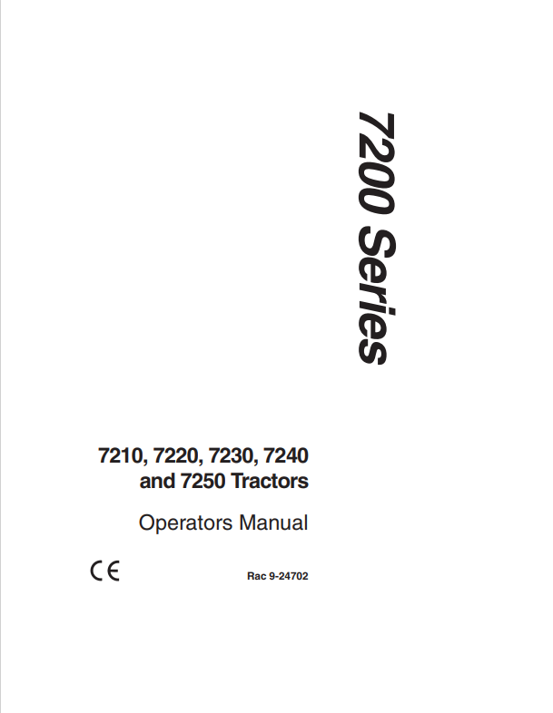 Case 7210, 7220, 7230, 7240 and 7250 Tractor Operator Manual 9-24702 PDF