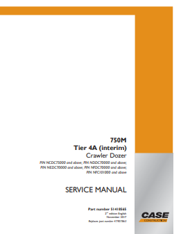 Case 750M Tier 4A Crawler Dozer Service Manual 51418565 PDF