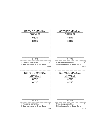Case 850E, 855E Crawler Dozer Service Repair Manual 8-17012 PDF