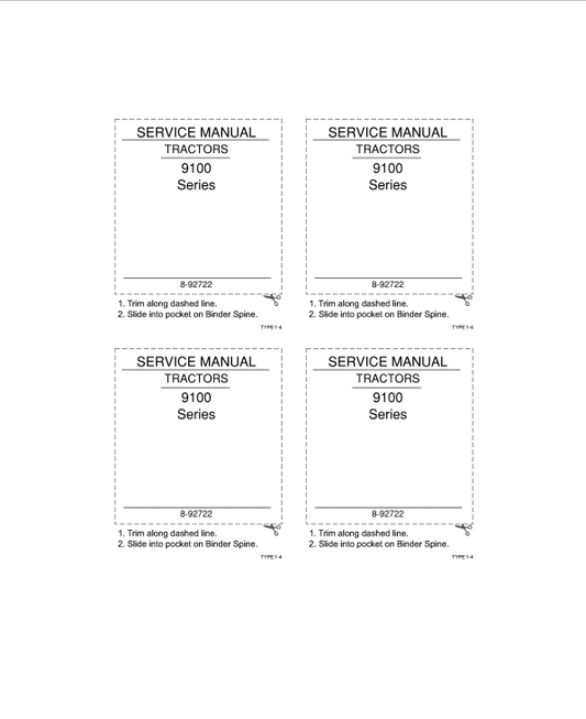 Case 9100 Series Tractor Service Manual 8-92722 PDF