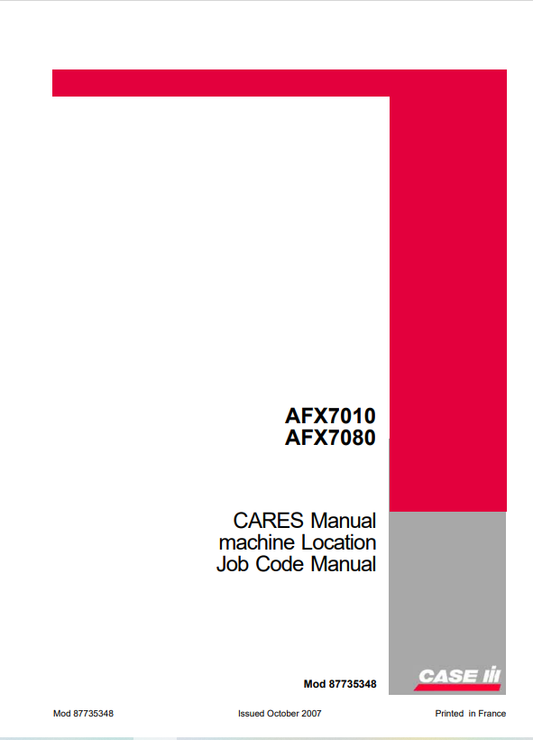 Case AFX7010, AFX7080 Combine Service Manual 87735348 PDF