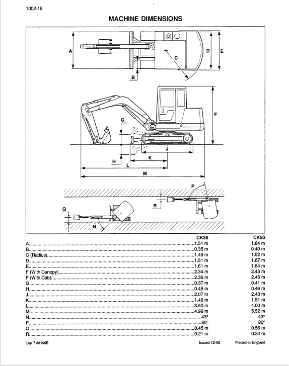 Case CK36, CK50 Excavator Service Repair Manual 7-56381 PDF