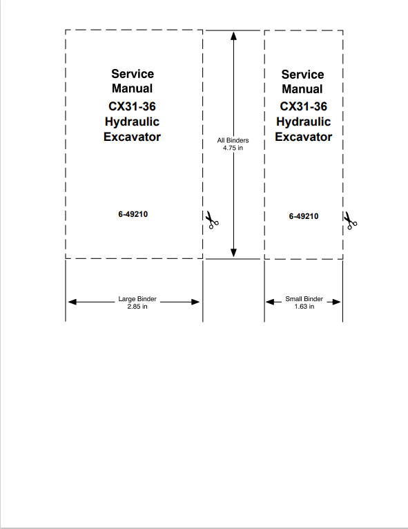 Case CX31, CX36 Hydraulic Excavator Service Manual 6-49210 PDF
