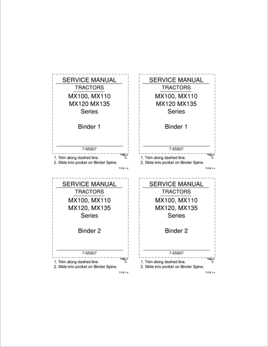 Case MX100, MX110, MX120, MX135 Tractor Service Repair Manual 7-65907 PDF