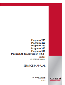 Case Magnum 235, 260, 290, 315, 340 Tractor Service Manual 47533563 PDF