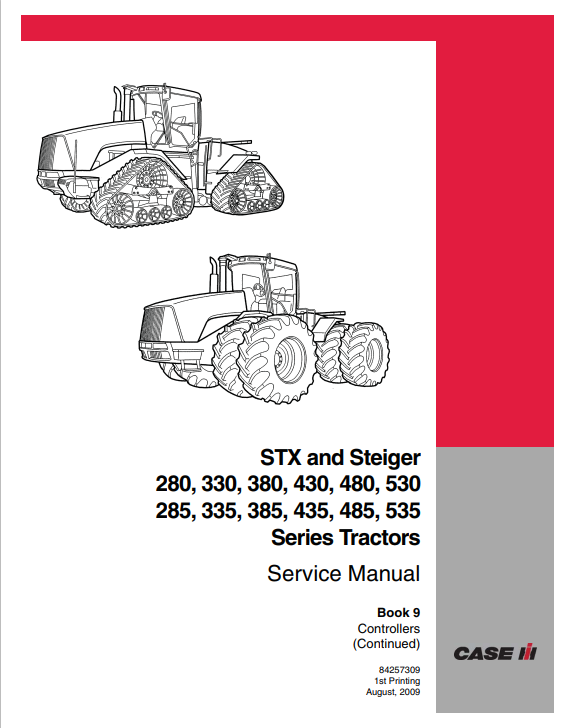 Case STX And Steiger 280, 330, 380, 430, 480, 530 285, 335, 385, 435, 485, 535 Series Tractor Service Manual 84257309 PDF
