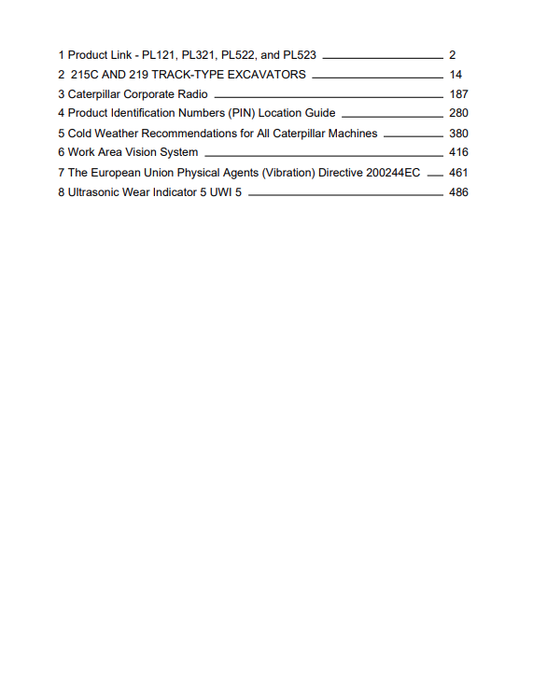 Caterpillar Cat 215C Excavator Operation and Maintenance Manual PDF | S/N 4HG