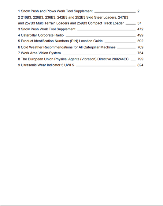Caterpillar Cat 216B3 Skid Steer Loader Operation and Maintenance Manual PDF | S/N JXM