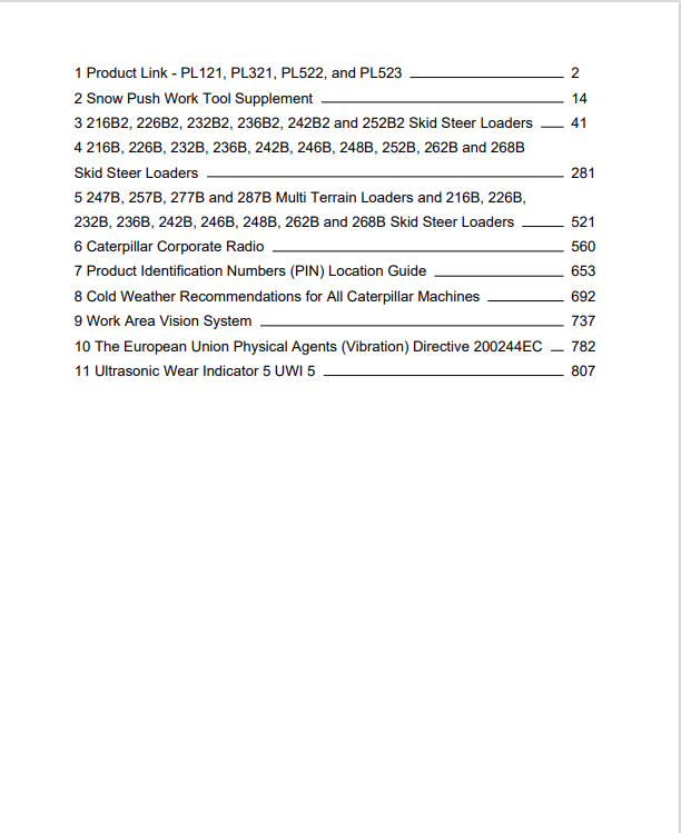 Caterpillar Cat 226B Skid Steer Loader Operation and Maintenance Manual PDF | S/N MJH