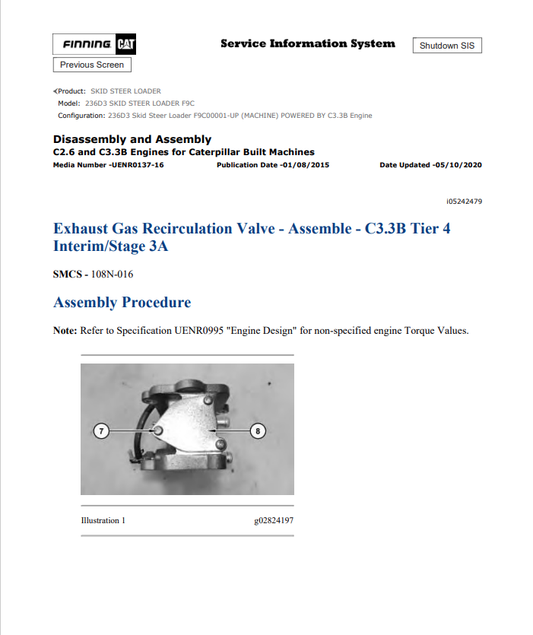 Caterpillar Cat 236D3 Skid Steer Loader Service and Repair Manual PDF | S/N F9C
