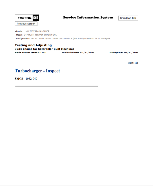 Caterpillar Cat 247 Multi Terrain Loader Service and Repair Manual PDF | S/N CML