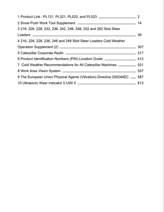 Caterpillar Cat 248 Skid Steer Loader Operation And Maintenance Manual PDF | S/N 6LZ