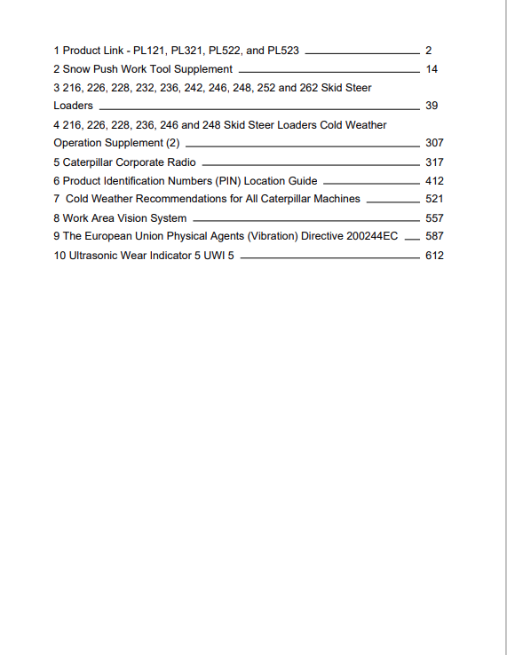 Caterpillar Cat 248 Skid Steer Loader Operation and Maintenance Manual PDF | S/N 6LZ