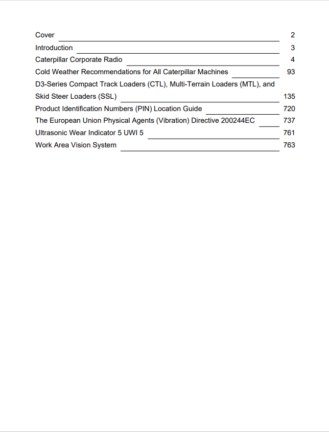 Caterpillar Cat 249D3 Compact Track Loader Operation and Maintenance Manual PDF | S/N P9C