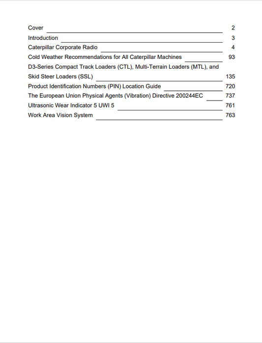 Caterpillar Cat 249D3 Compact Track Loader Operation and Maintenance Manual PDF | S/N P9C