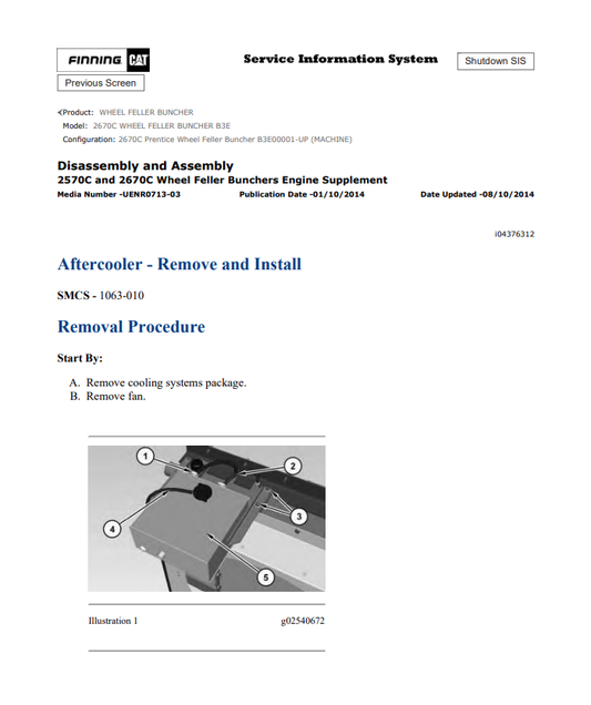 Caterpillar Cat 2670C Wheel Feller Buncher Service and Repair Manual PDF | S/N B3E