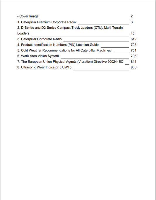 Caterpillar Cat 289D Compact Track Loader Operation and Maintenance Manual PDF | S/N A9Z